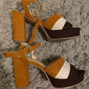 Forever 21 Faux Suede Chunky Heels